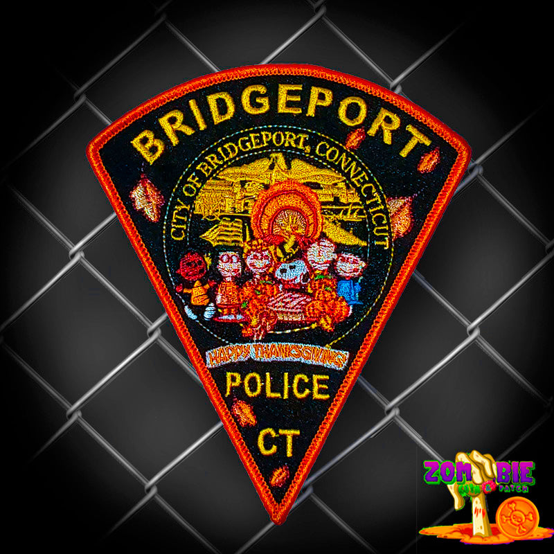 BPD - BRIDGEPORT POLICE CONNECTICUT - Thanksgiving- Holiday Patch- "Dinner with the 'Peanuts' Gang"
