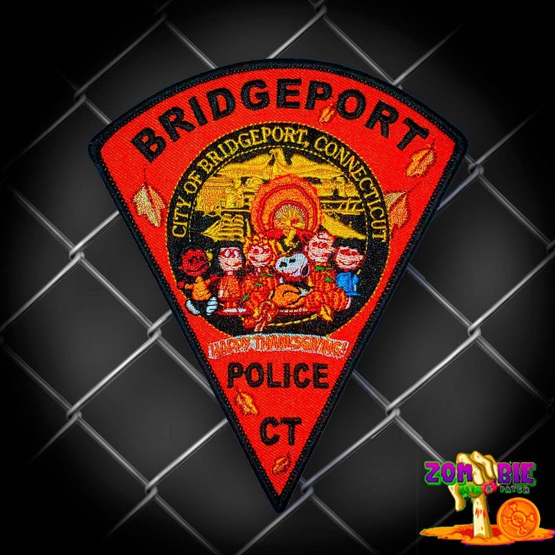 BPD - BRIDGEPORT POLICE CONNECTICUT - Thanksgiving- Holiday Patch- "Dinner with the 'Peanuts' Gang"