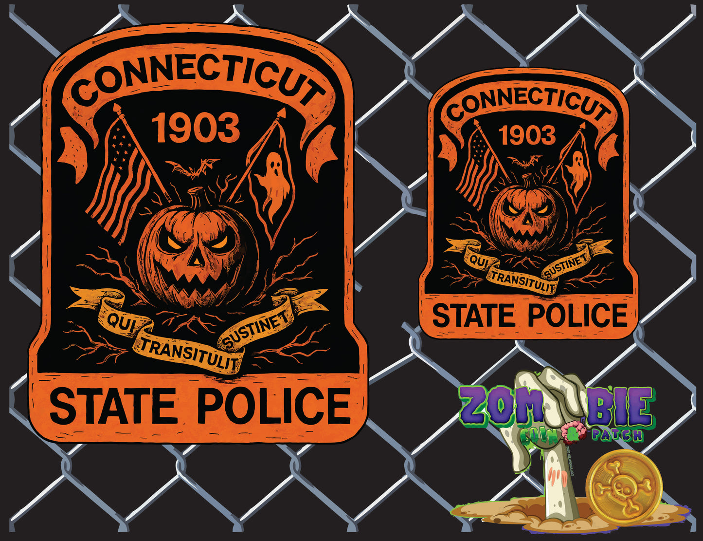 CSP- CONNECTICUT STATE POLICE- Halloween 2025- Holiday Patch Pumkin Patch ORANGE