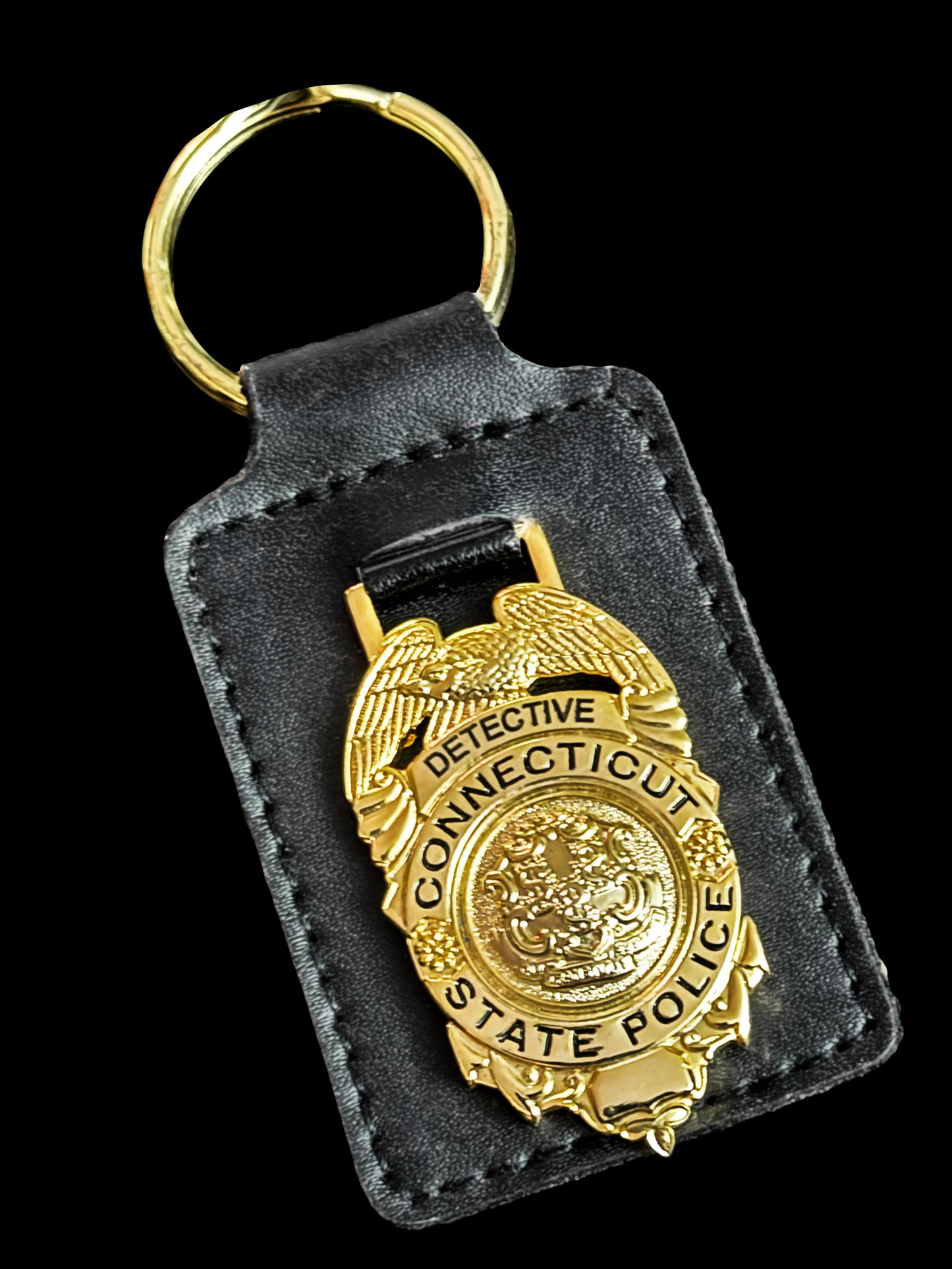 CSP- Connecticut State Police Leather Keychain - Connecticut State Police - Rank Variants