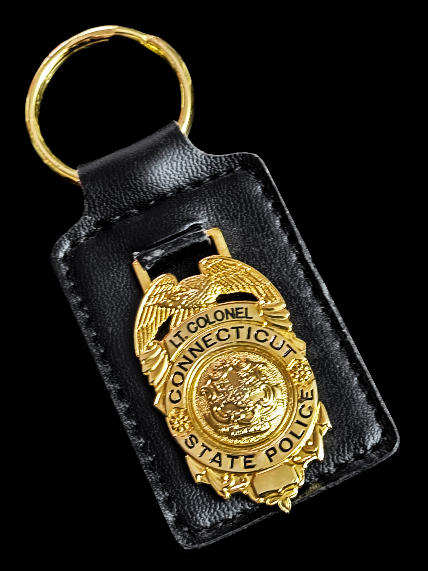 CSP- Connecticut State Police Leather Keychain - Connecticut State Police - Rank Variants