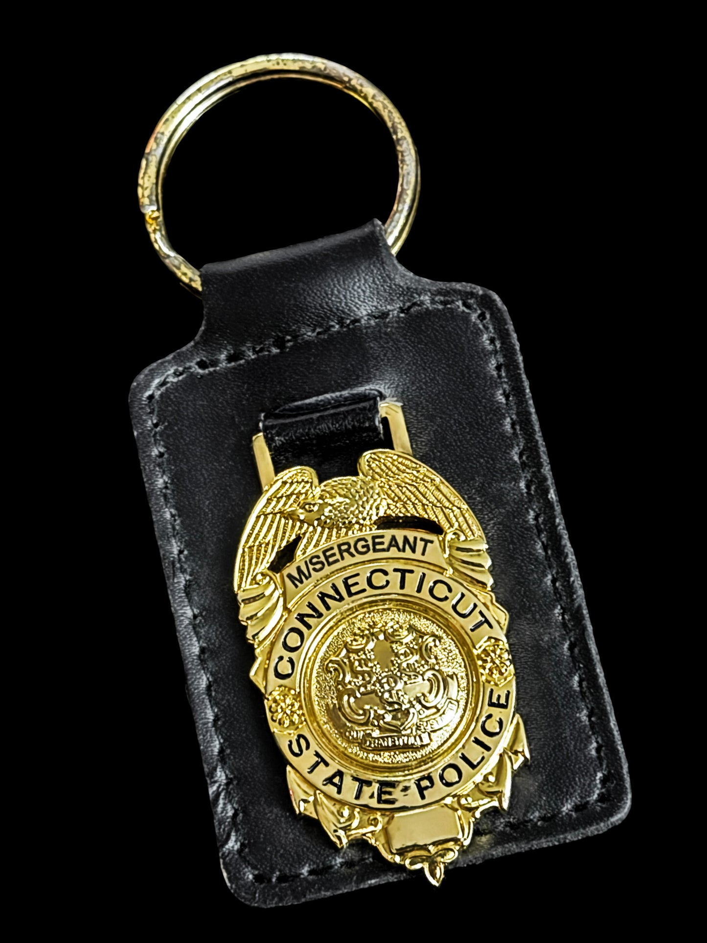 CSP- Connecticut State Police Leather Keychain - Connecticut State Police - Rank Variants