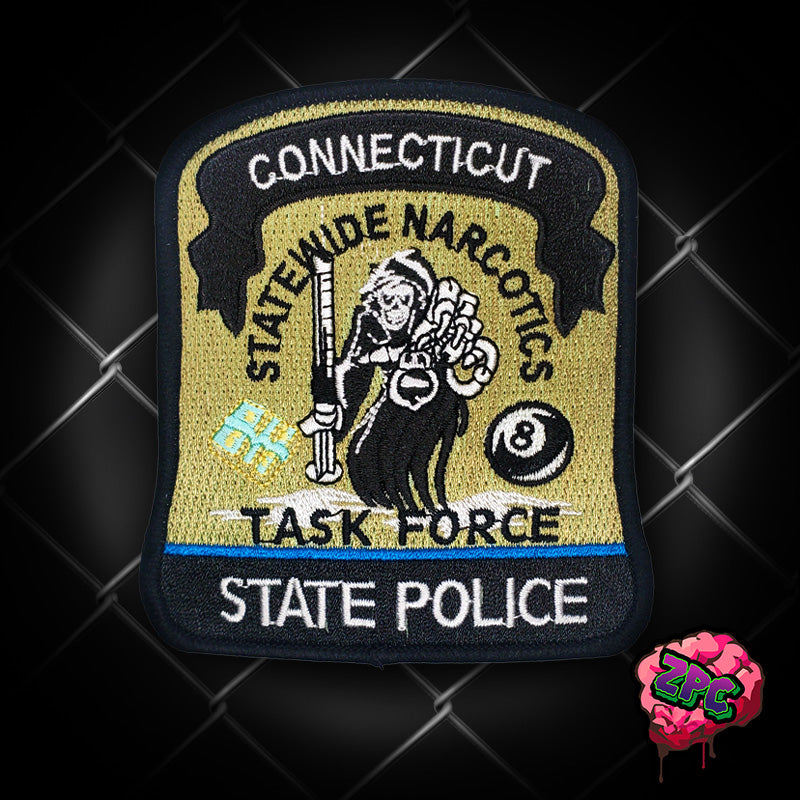 CSP - Connecticut State Police- Narcotics Task Force Patch- "Fear the Reaper"