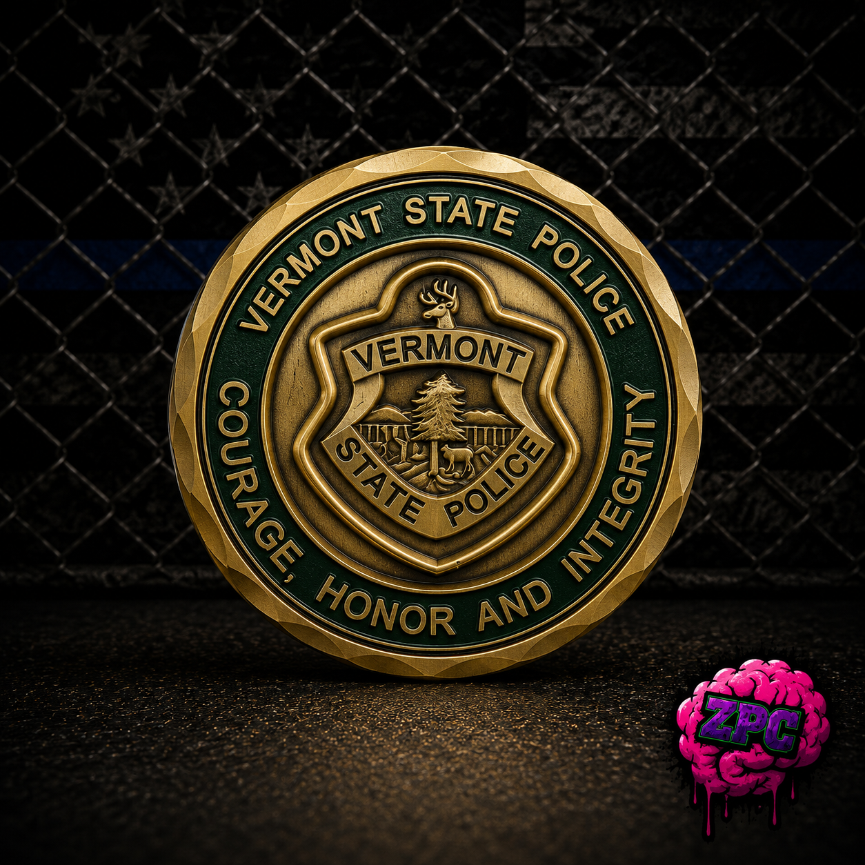 Vermont State Police Past, Present, Future Challenge Coin