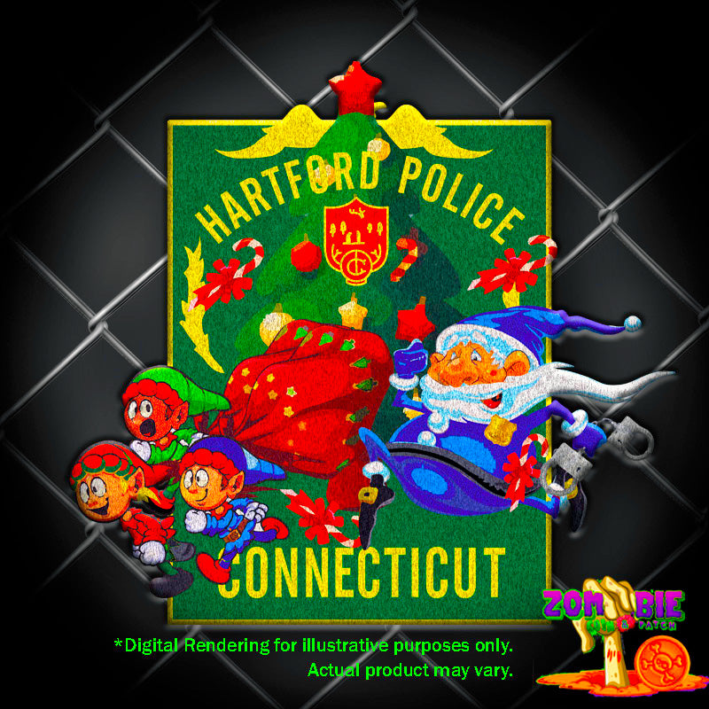 CT- Hartford Police Connecticut - Christmas- HPD Holiday Patch- "On the Run"