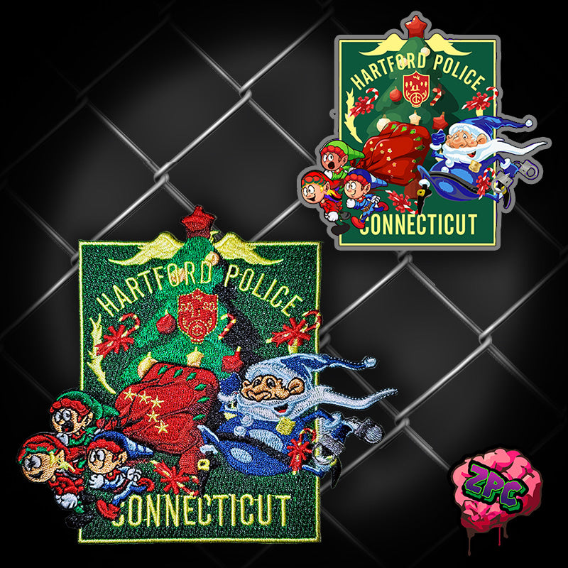 CT- Hartford Police Connecticut - Christmas- HPD Holiday Patch- "On the Run"
