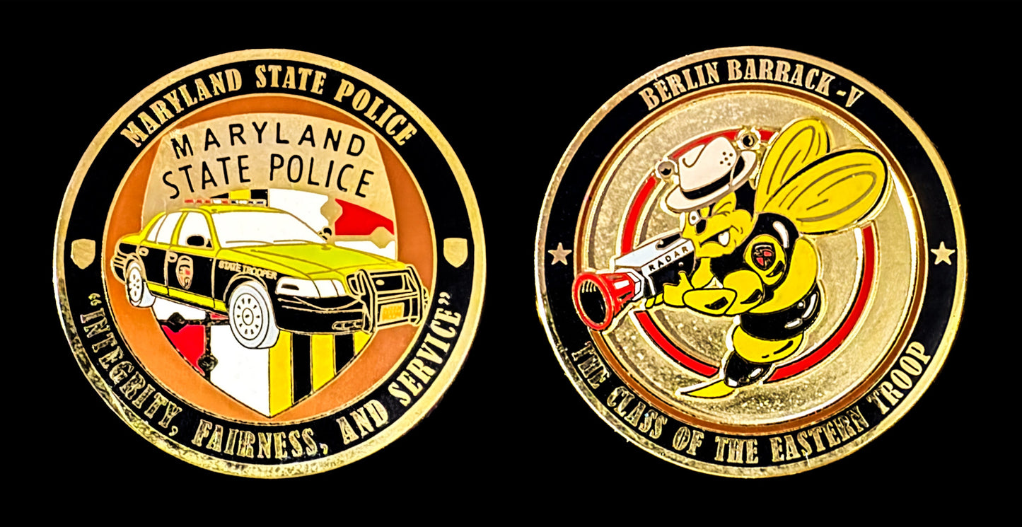 MSP- Maryland State Police Berlin Barrack Challenge Coin - Maryland State Police