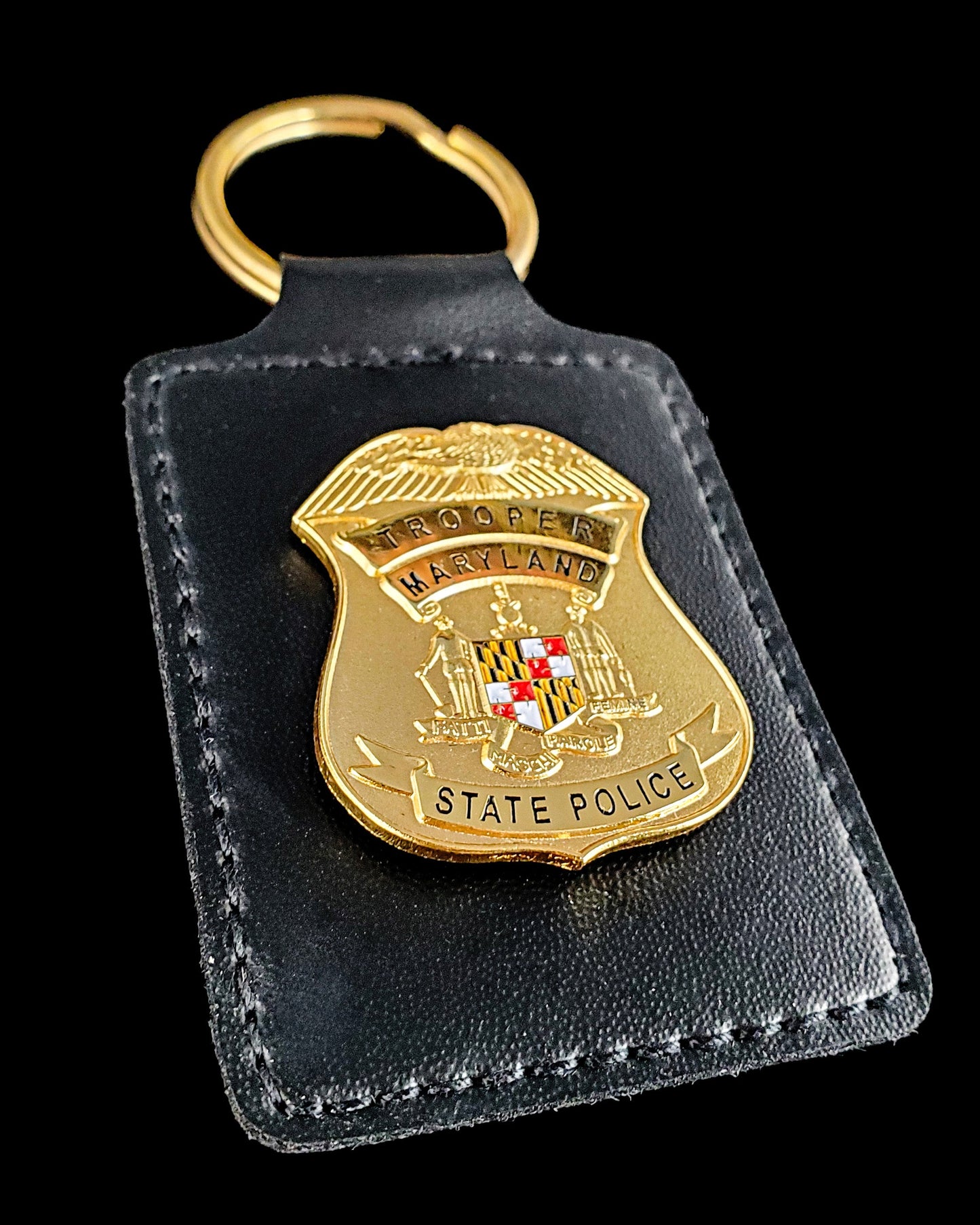 MSP- Trooper Leather Keychain - Maryland State Police