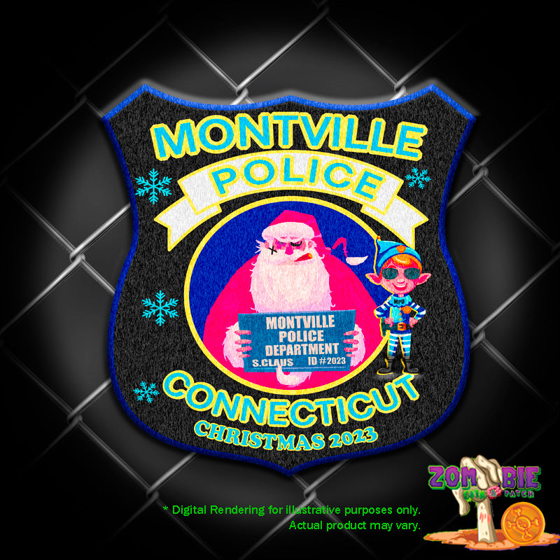 CT- Monville Police Connecticut - Christmas- MPD Holiday Patch- "Naughty St. Nick"