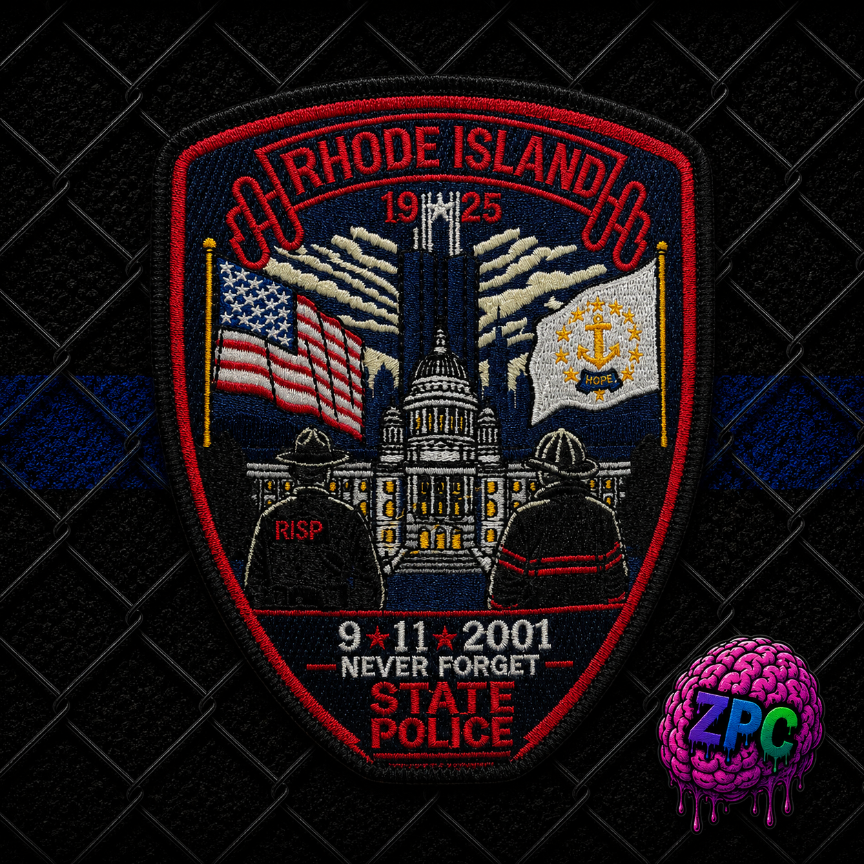 Rhode Island State Police 9/11 25th Anniversary Memorial Patch