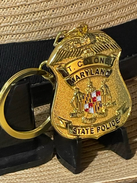 MSP - MARYLAND STATE POLICE KEYCHAIN - RANK OF LT. COLONEL - Maryland State Police