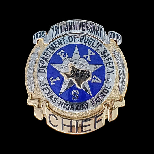 TX- TX-DPS- Texas Highway Patrol - 75th Anniversary Custom Badge - TXDPS