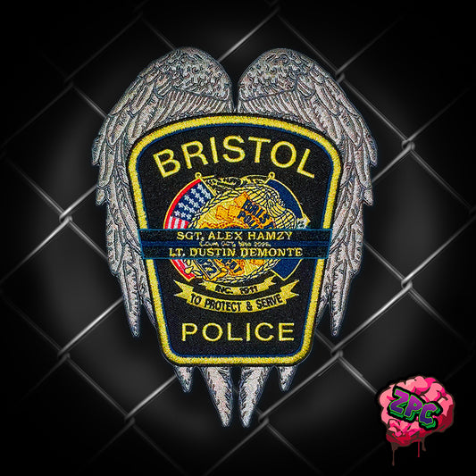 BPD - BRISTOL POLICE CONNECTICUT - SGT. HAMZY & LT. DEMONTE MEMORIAL PATCH