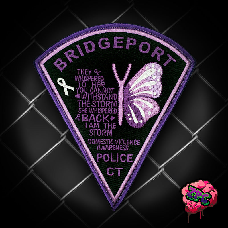 BPD - Bridgeport Police Connecticut - Domestic Violence Awareness-Support Patch- "I am the storm" (Violet)