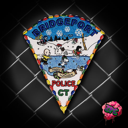 BPD- Bridgeport Police 2022 Happy Holidays- BPD Holiday Patch- "Peanuts on Ice"