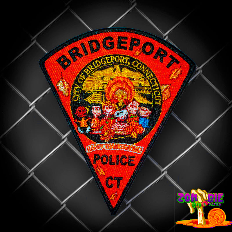 BPD - BRIDGEPORT POLICE CONNECTICUT - Thanksgiving- Holiday Patch- "Dinner with the 'Peanuts' Gang"