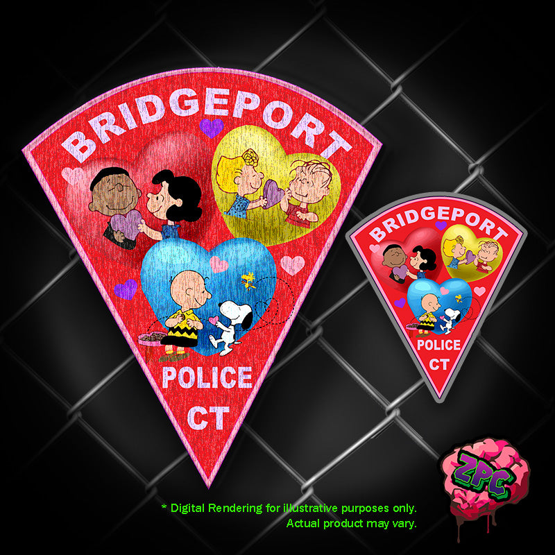 BPD- Bridgeport Police Connecticut Valentine's Day- Holiday Patch- "Peanuts Hearts"