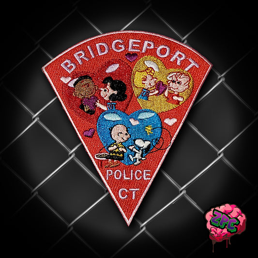BPD- Bridgeport Police Connecticut Valentine's Day- Holiday Patch- "Peanuts Hearts"