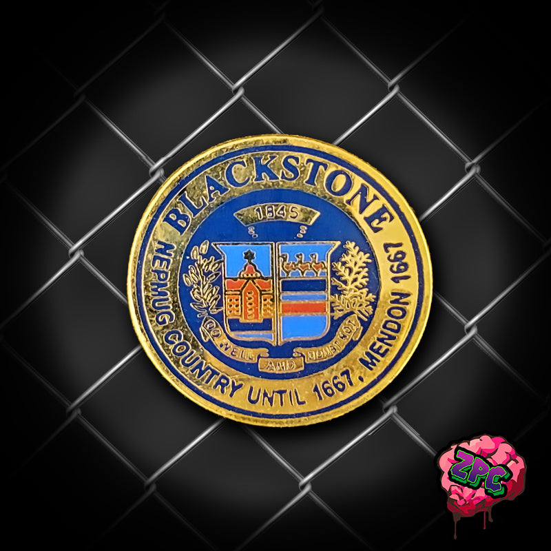 BPD: Blackstone Police Collar Brass Enameled Pin - Blackstone County Emblem