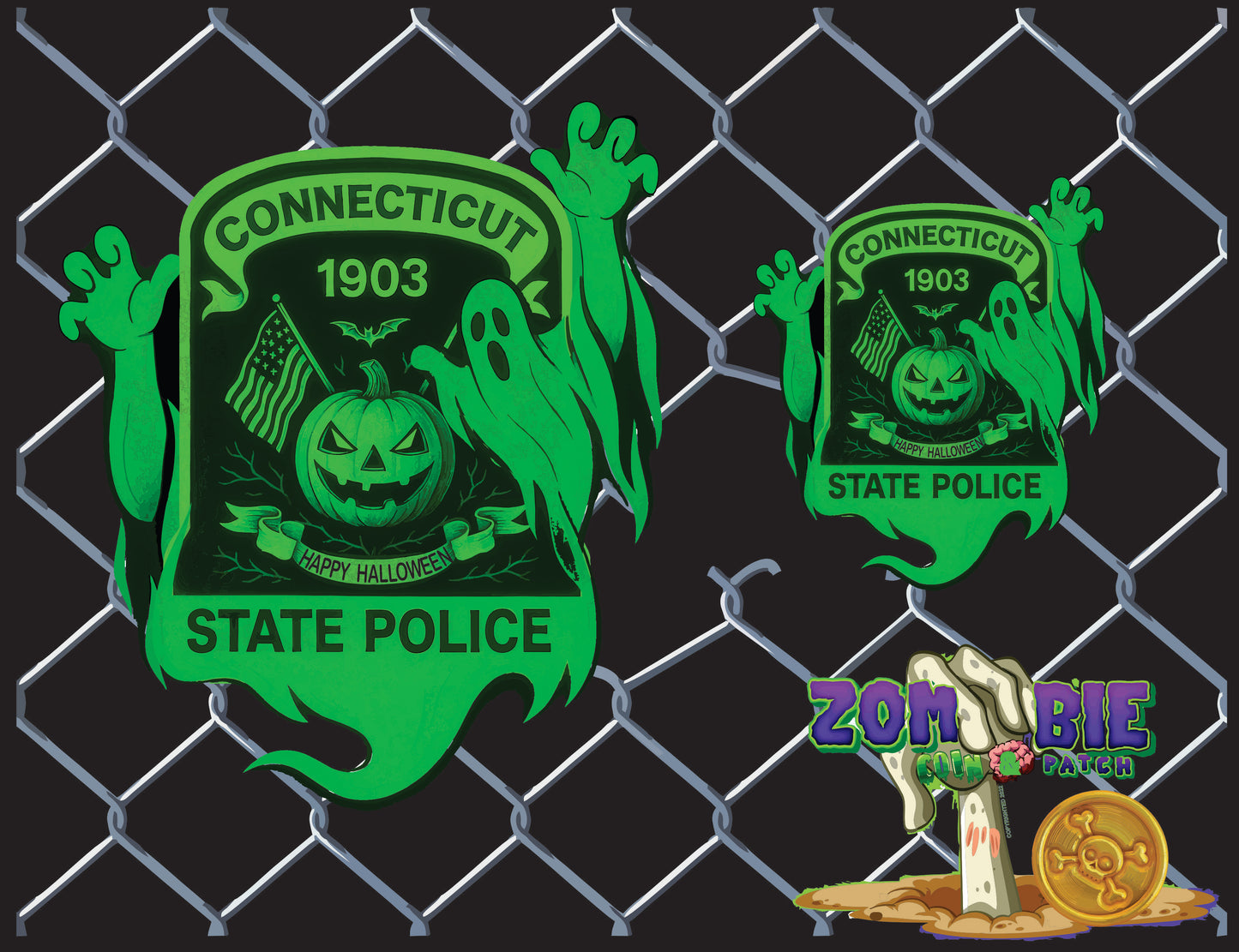 CSP- CONNECTICUT STATE POLICE- Halloween 2025- Holiday Patch "Glowing Ghouls"
