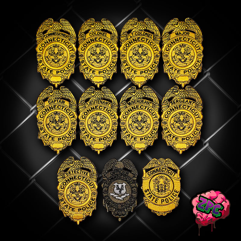 CSP Connecticut State Police Rank Insignia Patches CSP CT ZOMBIE HQ csp-connecticut-state-police-rank-insignia-patches-csp-ct-zombie-hq