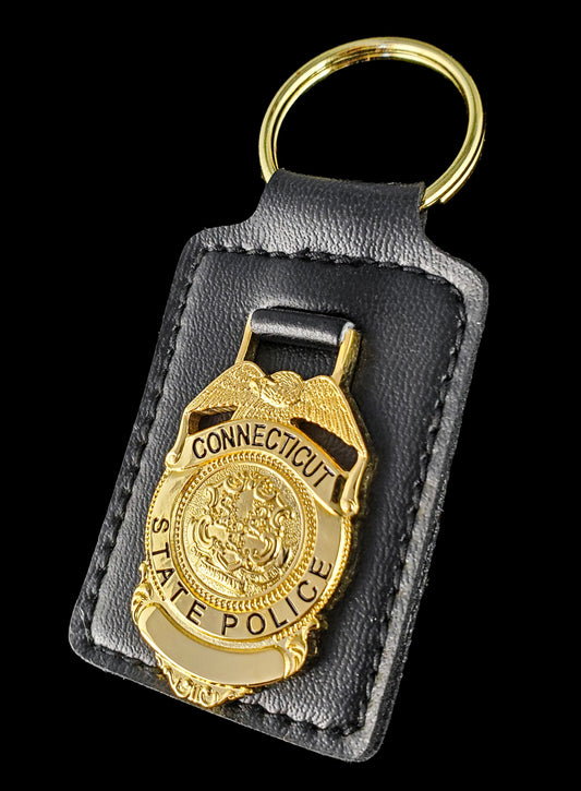 CSP- Connecticut State Police Leather Keychain - Connecticut State Police - Rank Variants