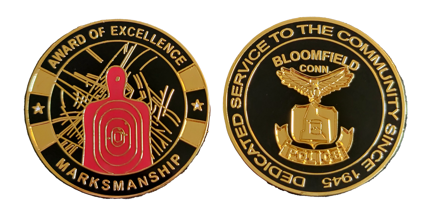 CT- Bloomfield Connecticut Police Department Marksmanship Award Coin