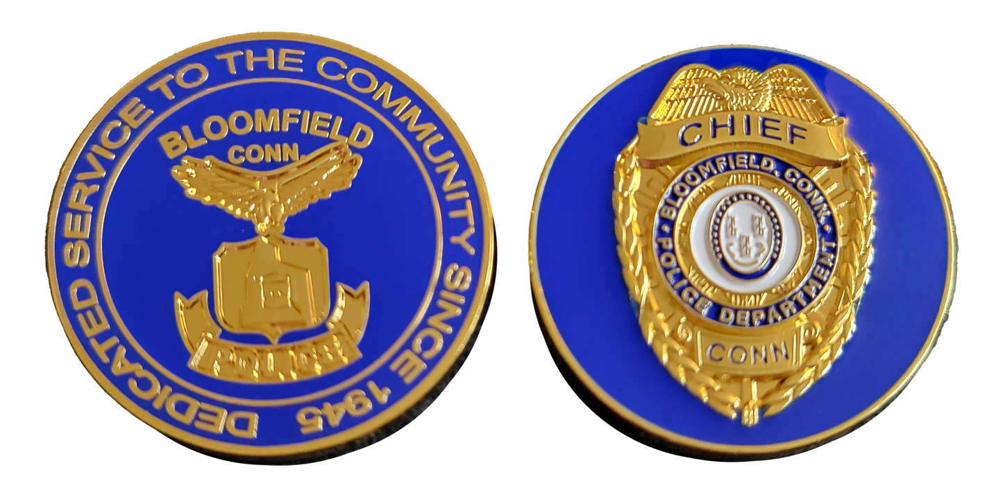 CT- Bloomfield Connecticut Police Department Chief's Coin