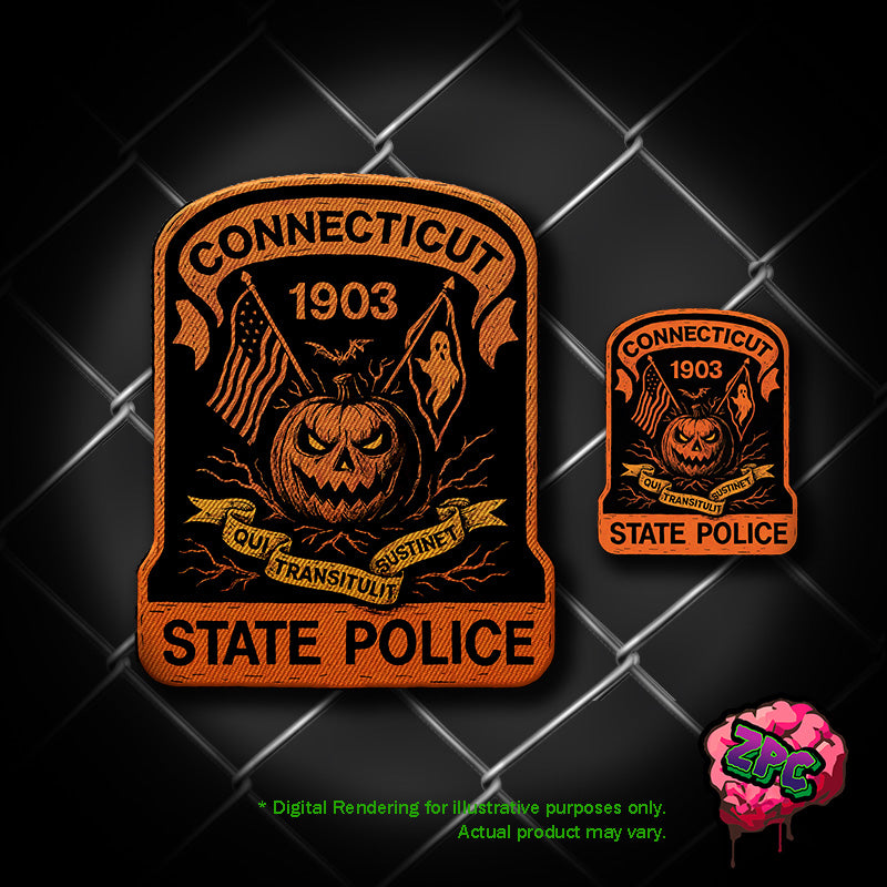 CSP- CONNECTICUT STATE POLICE- Halloween 2025- Holiday Patch Pumkin Patch ORANGE
