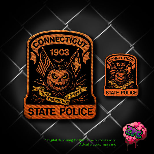 CSP- CONNECTICUT STATE POLICE- Halloween 2025- Holiday Patch Pumkin Patch ORANGE