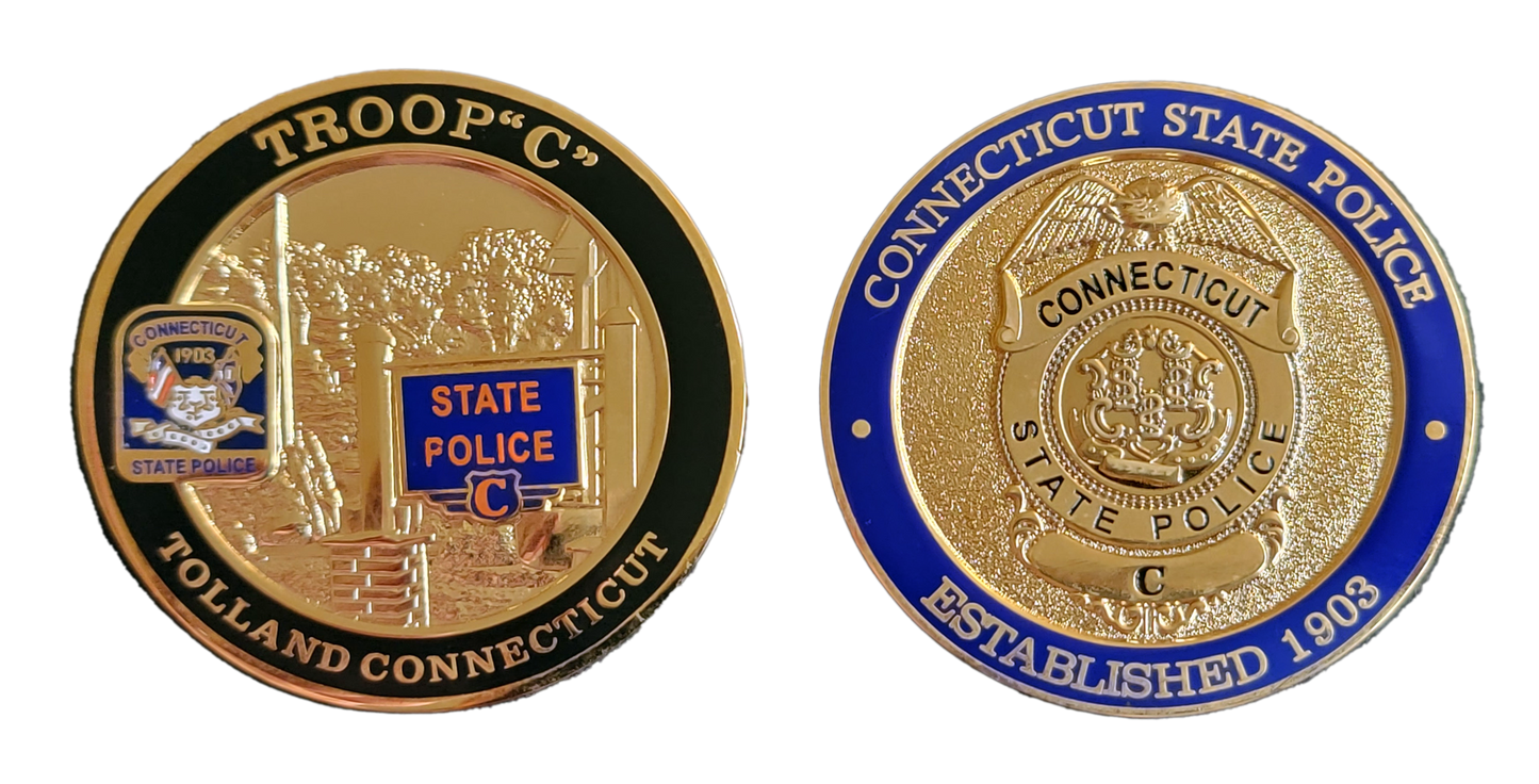 CSP - Connecticut State Police Troop C Challange Coin (Tolland CT)