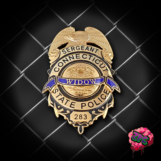 CSP- Connecticut State Police Widow's Memorial Sergeant Badge - Connecticut State Police