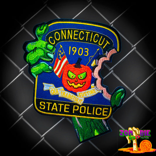 CSP - Connecticut State Police - Halloween- Holiday Patch- "Zombie Bite"