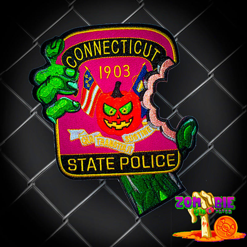 CSP - Connecticut State Police - Halloween- Holiday Patch- "Zombie Bite"