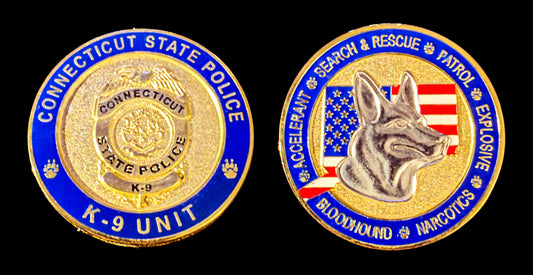 CSP- Connecticut State Police - 2010 - K-9 Unit Coin - Connecticut State Police