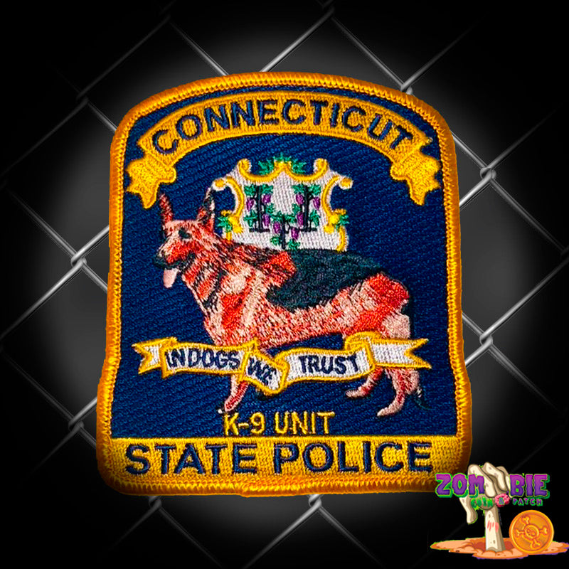 CSP - Connecticut State Police - K-9 Unit Patch- "In Dogs We Trust"