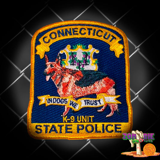 CSP - Connecticut State Police - K-9 Unit Patch- "In Dogs We Trust"