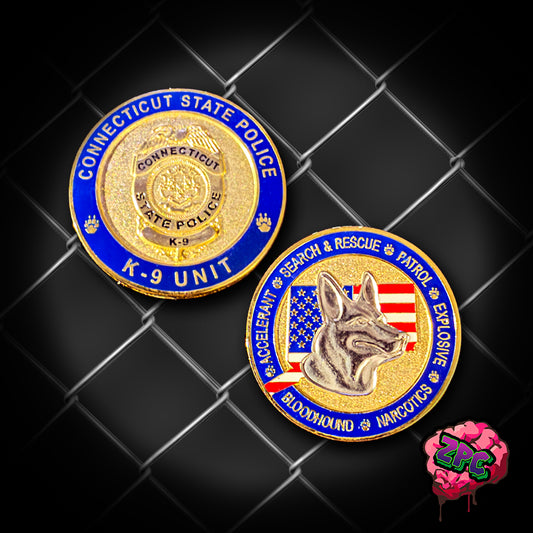CSP- Connecticut State Police - 2010 - K-9 Unit Coin - Connecticut State Police