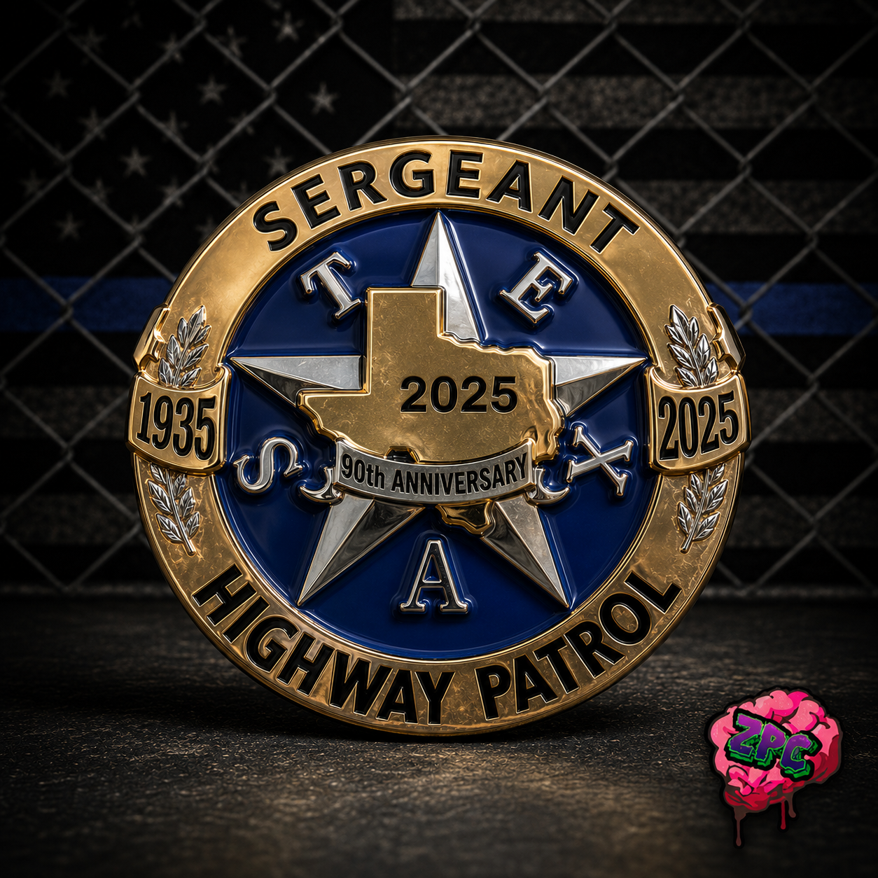 Texas Highway Patrol 90th Anniversary Badge