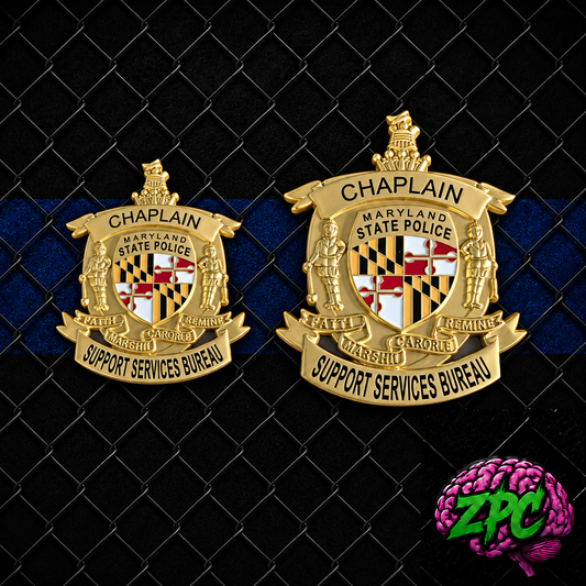 MSP- Maryland State Police Chaplin- Gold Challenge Coin
