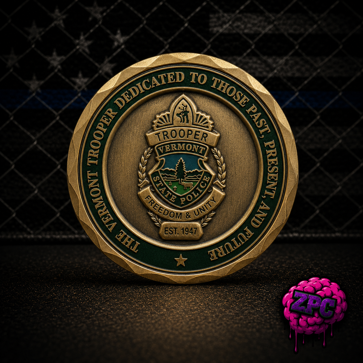 Vermont State Police Past, Present, Future Challenge Coin
