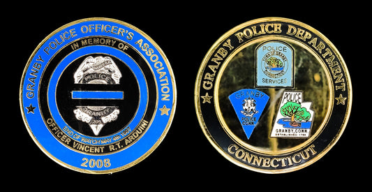 CT- GPD- Graby Connecticut - Officer Vincent R. T. Arduini End of Watch Coin - Granby CT Police Department
