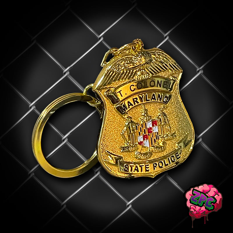 MSP - MARYLAND STATE POLICE KEYCHAIN - RANK OF LT. COLONEL - Maryland State Police