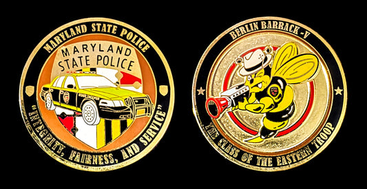 MSP- Maryland State Police Berlin Barrack Challenge Coin - Maryland State Police
