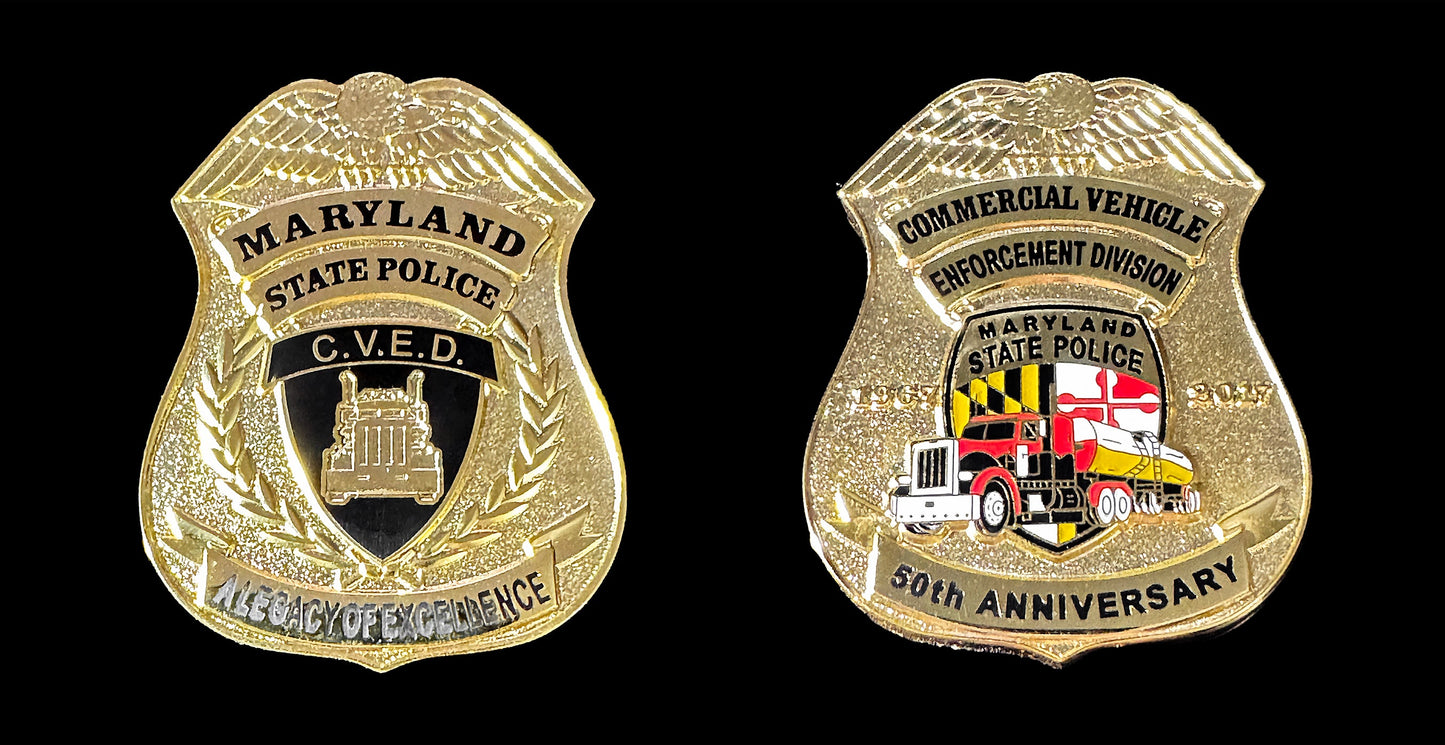 MSP- Maryland State Police - 50th Anniversary Commercial Vehicle Enforcement Division Token - Maryland State Police