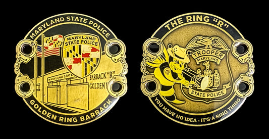 MSP- Maryland State Police - Golden Ring Barrack Coin - Maryland State Police