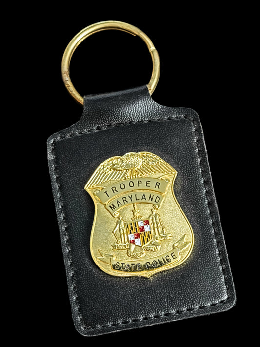 MSP- Trooper Leather Keychain - Maryland State Police