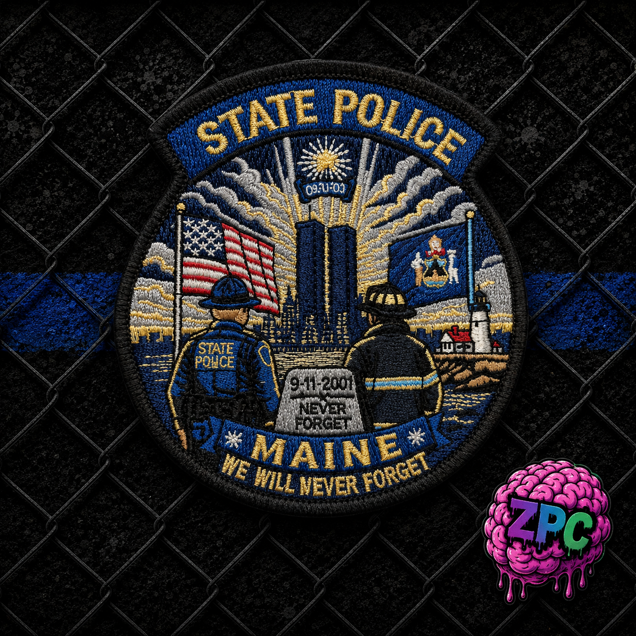 Maine State Police 9/11 25th Anniversary Memorial Patch