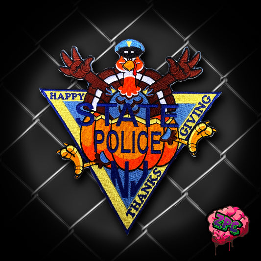 NJSP - Thanksgiving- NEW JERSEY STATE POLICE 2024 Holiday Patch- "Trooper Turkey"