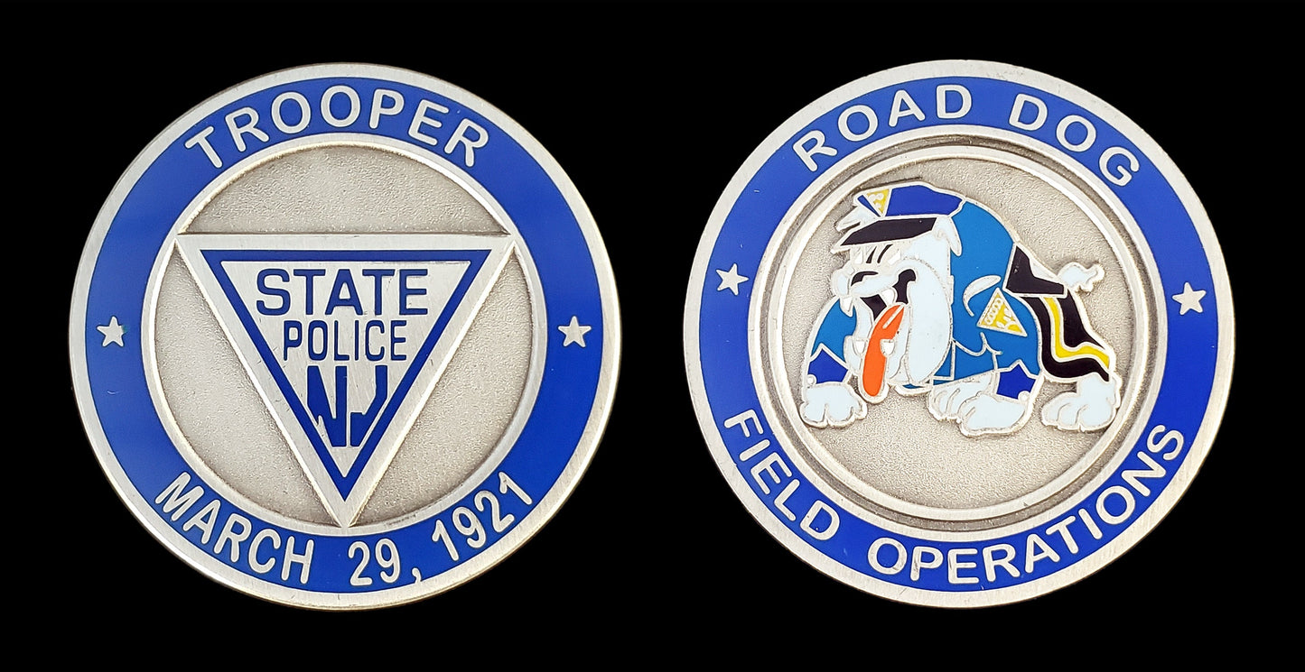 NJSP- 2000 Road Dog Field Operations Coin - New Jersey State Police Challenge Coin
